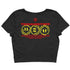 Schwarzes "Off Track" Crop Top von Technostoff für Raver